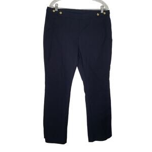 Anne Klein Dress Pants Women's Gold Button Detail, Blue, Size 12